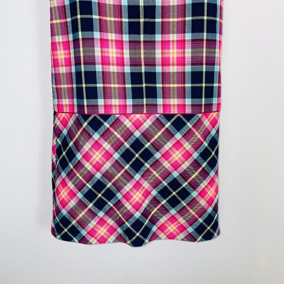 Talbots Girls Dress Size 7 Pink Blue Plaid Sleeveless Jumper Pinafore - Picture 8 of 10